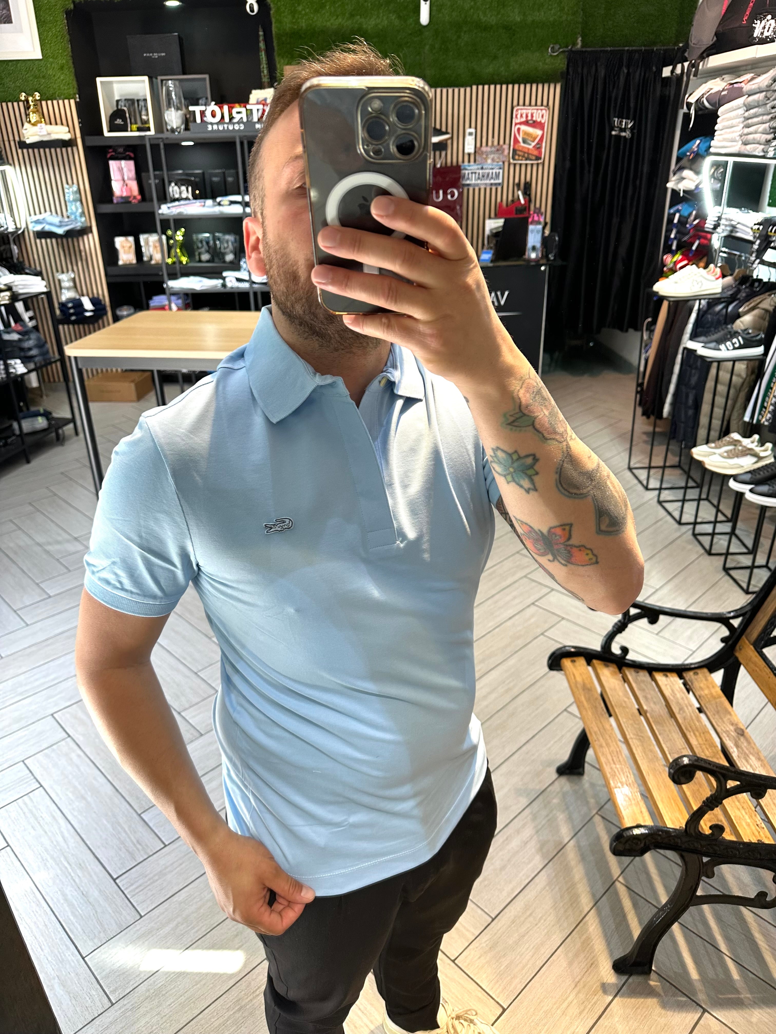 Polo LACOSTE azzurra