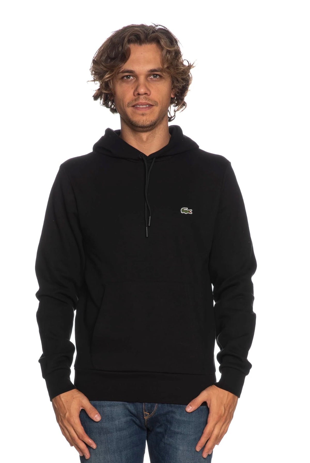 Felpa Lacoste Basic con Cappuccio