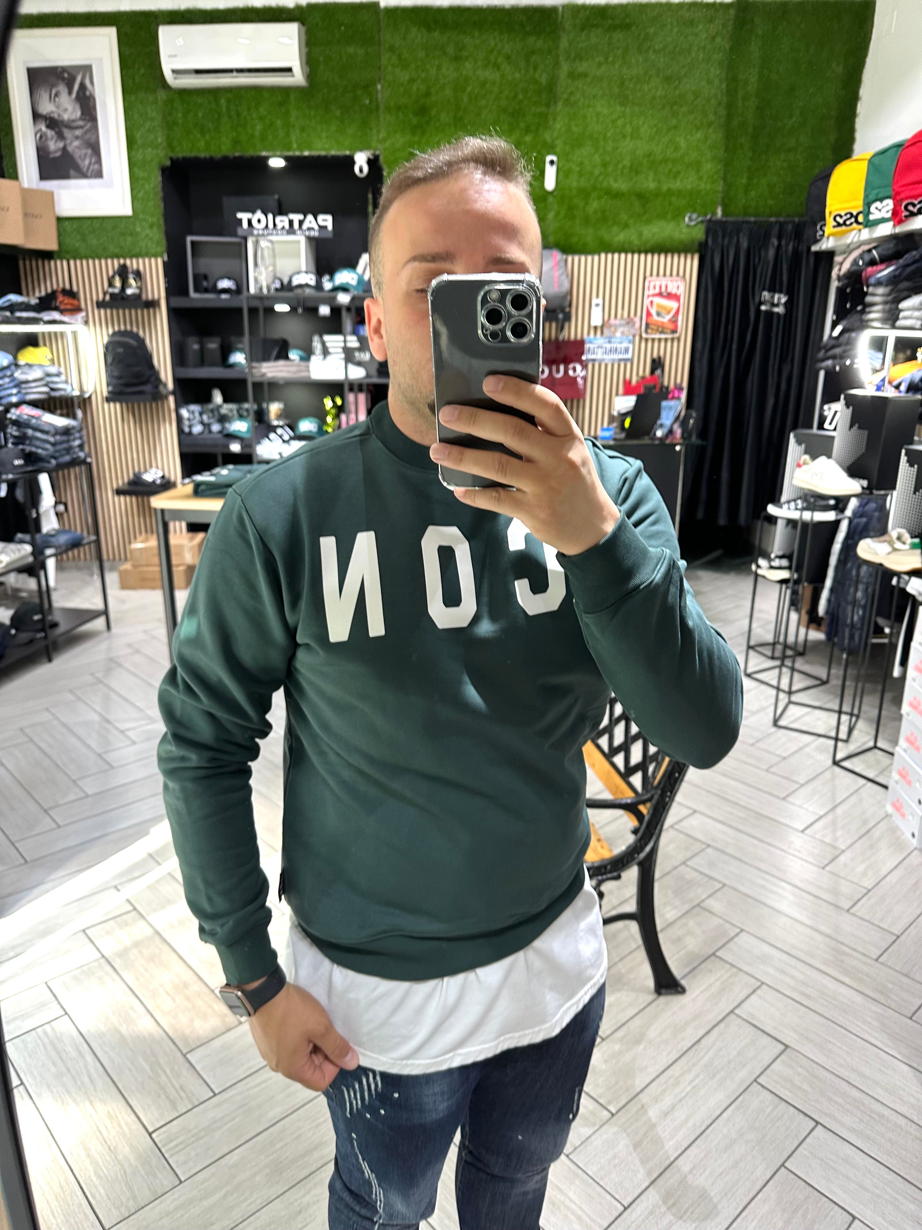 Felpa ICON verde basic