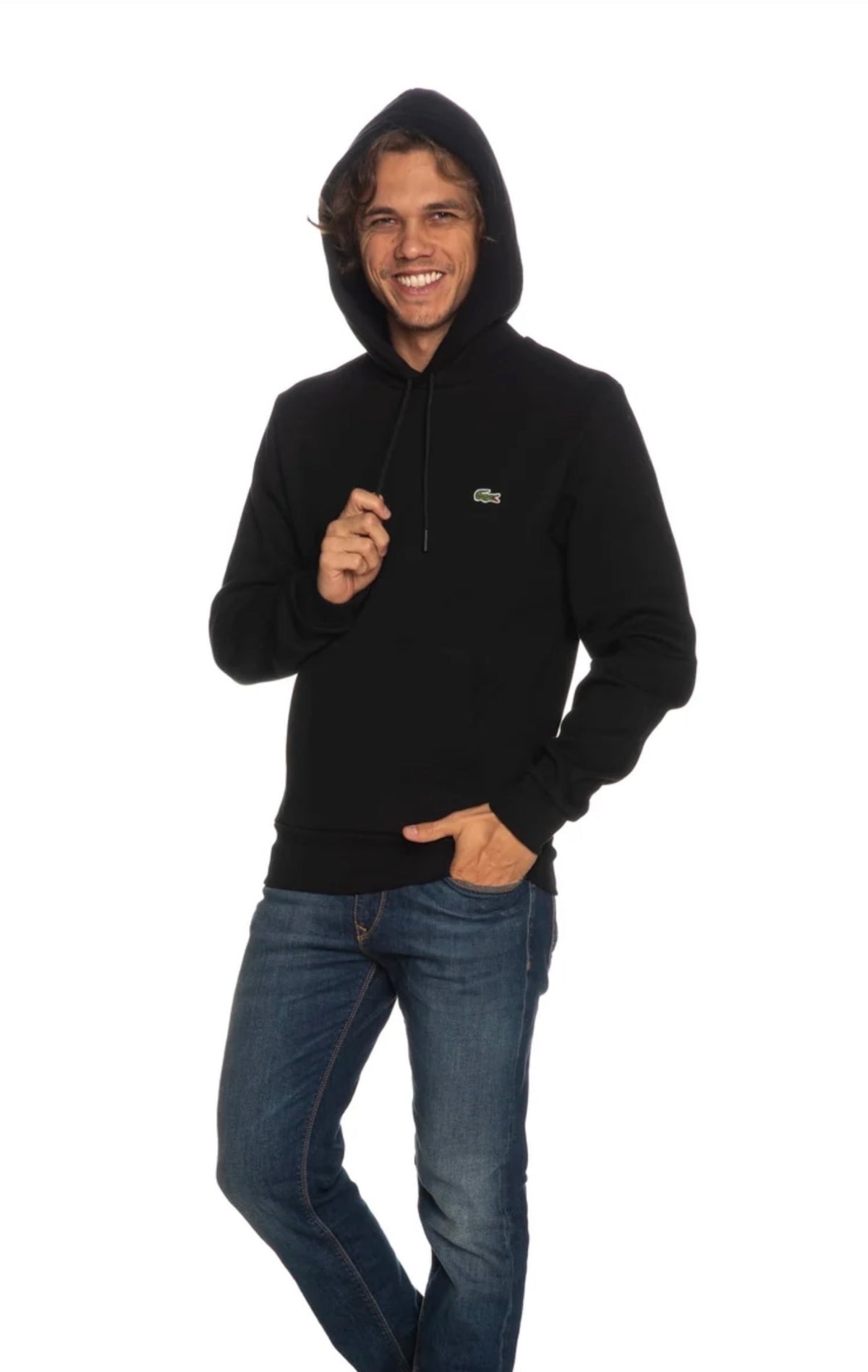 Felpa Lacoste Basic con Cappuccio
