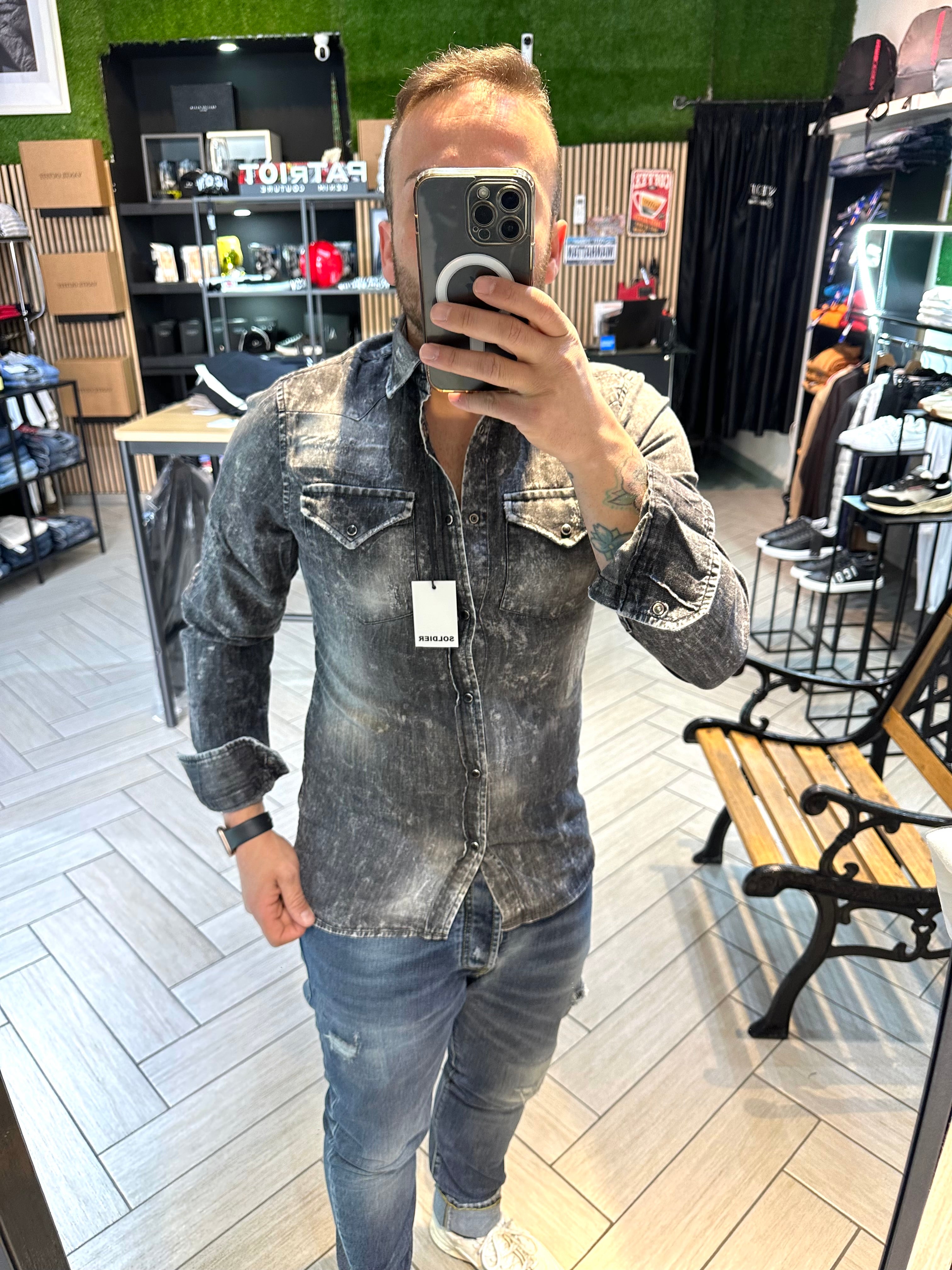 Camicia Soldier Jeans Scuro