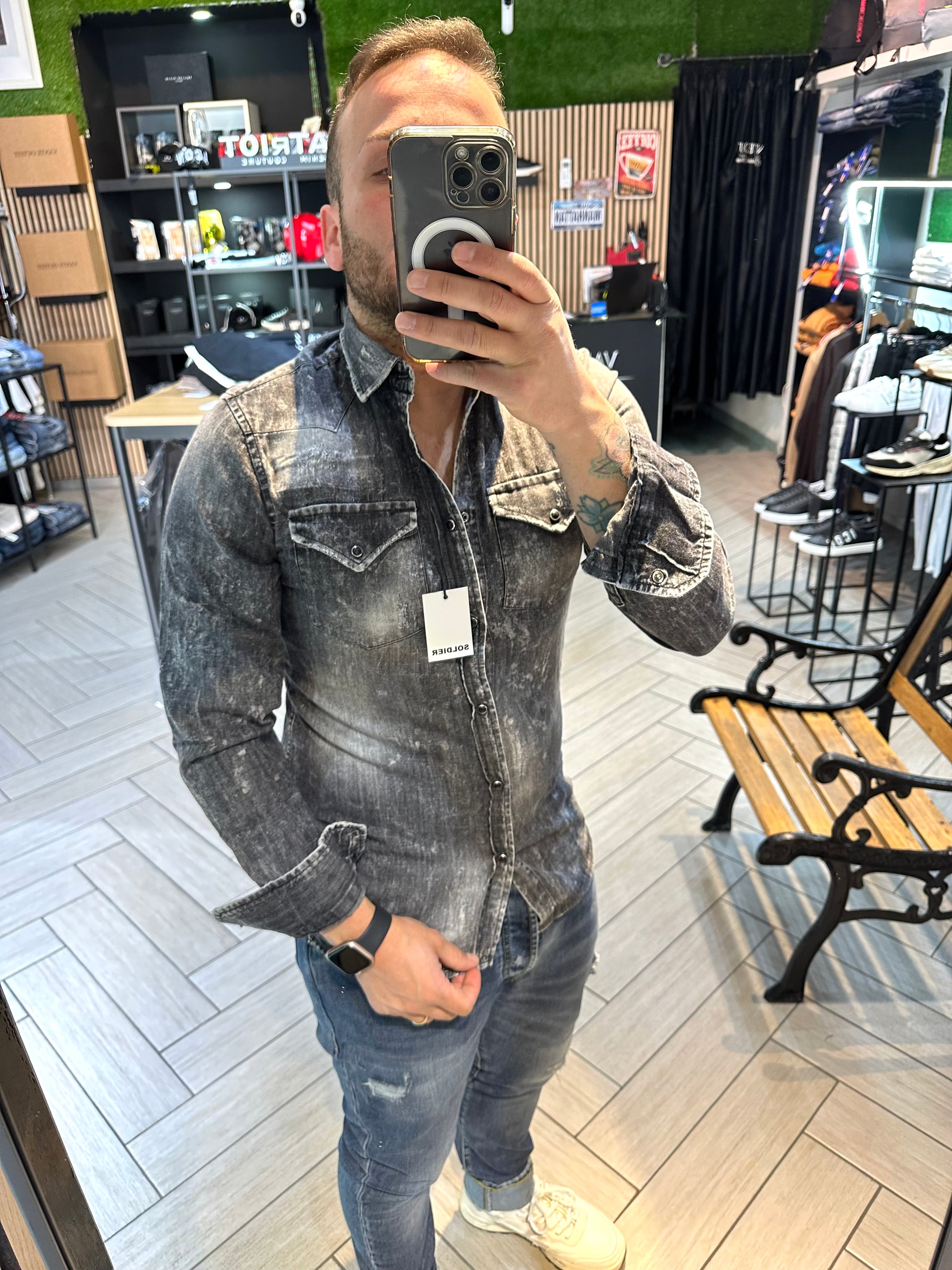 Camicia Soldier Jeans Scuro