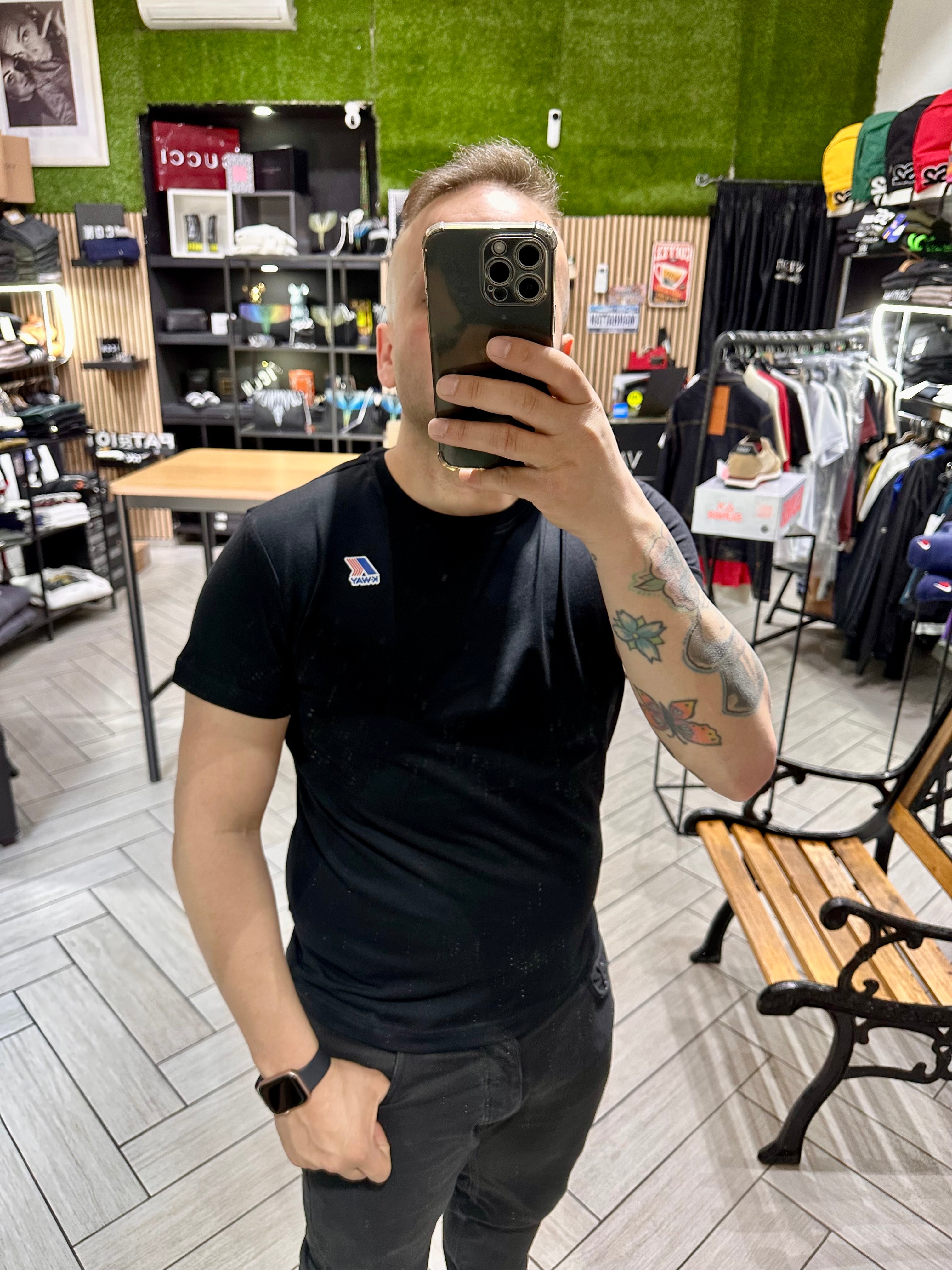 T-shirt Kway Nera logo stampato