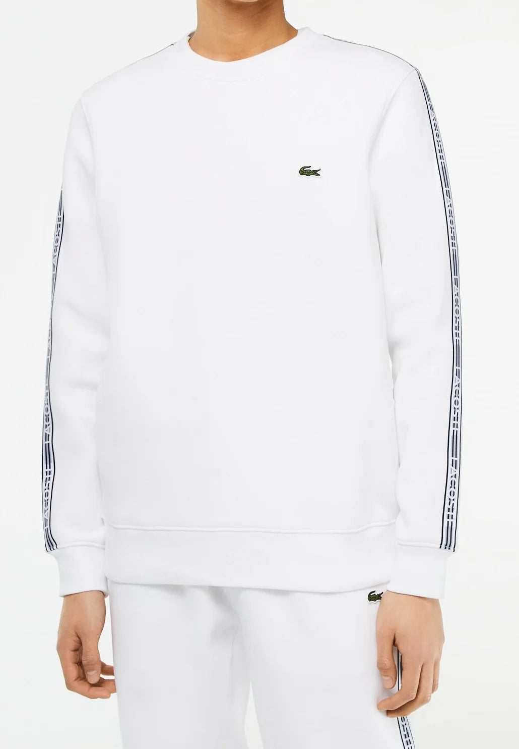 Felpa Lacoste Bianca con fasce