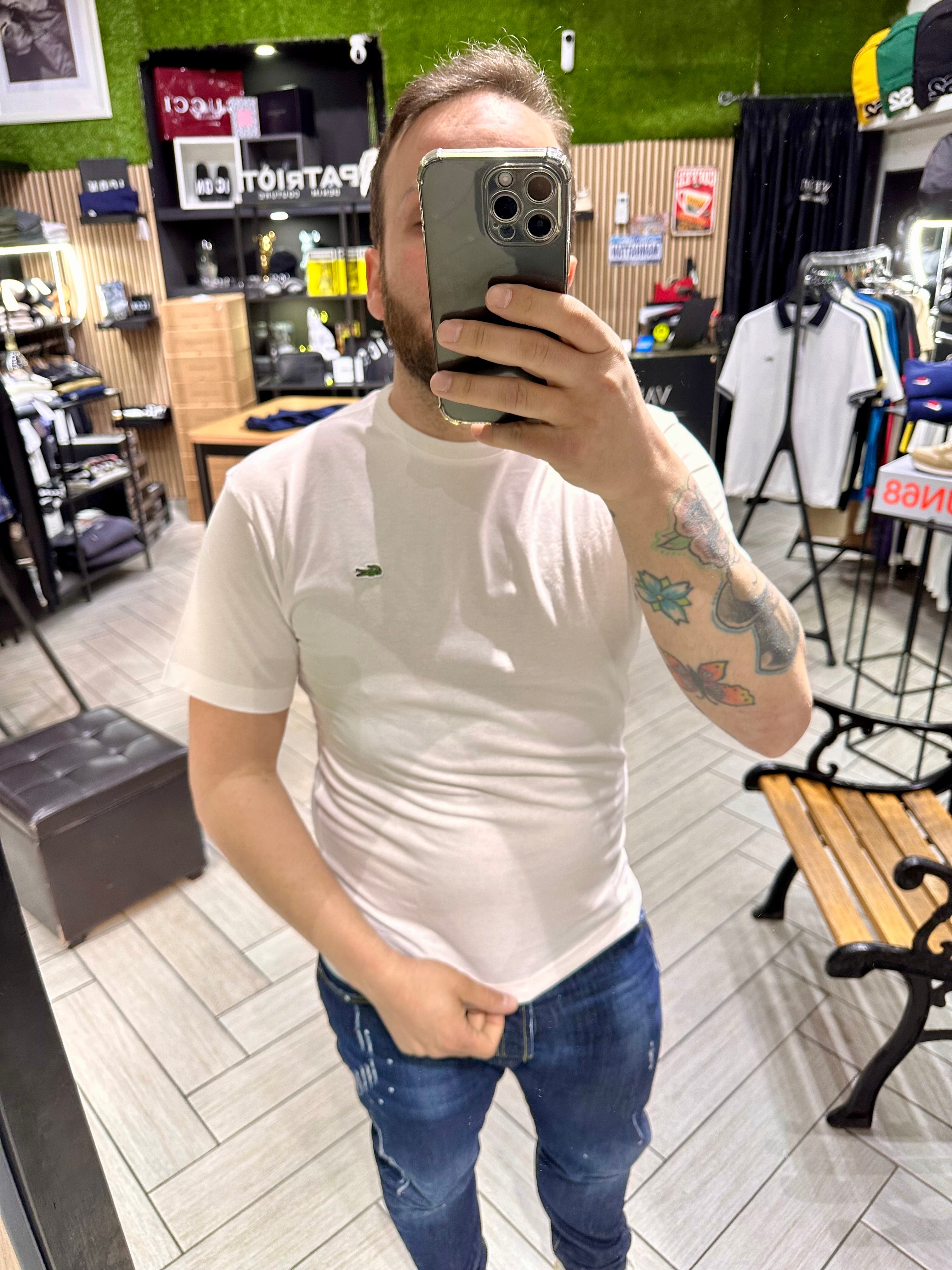 T-shirt Lacoste basic bianca