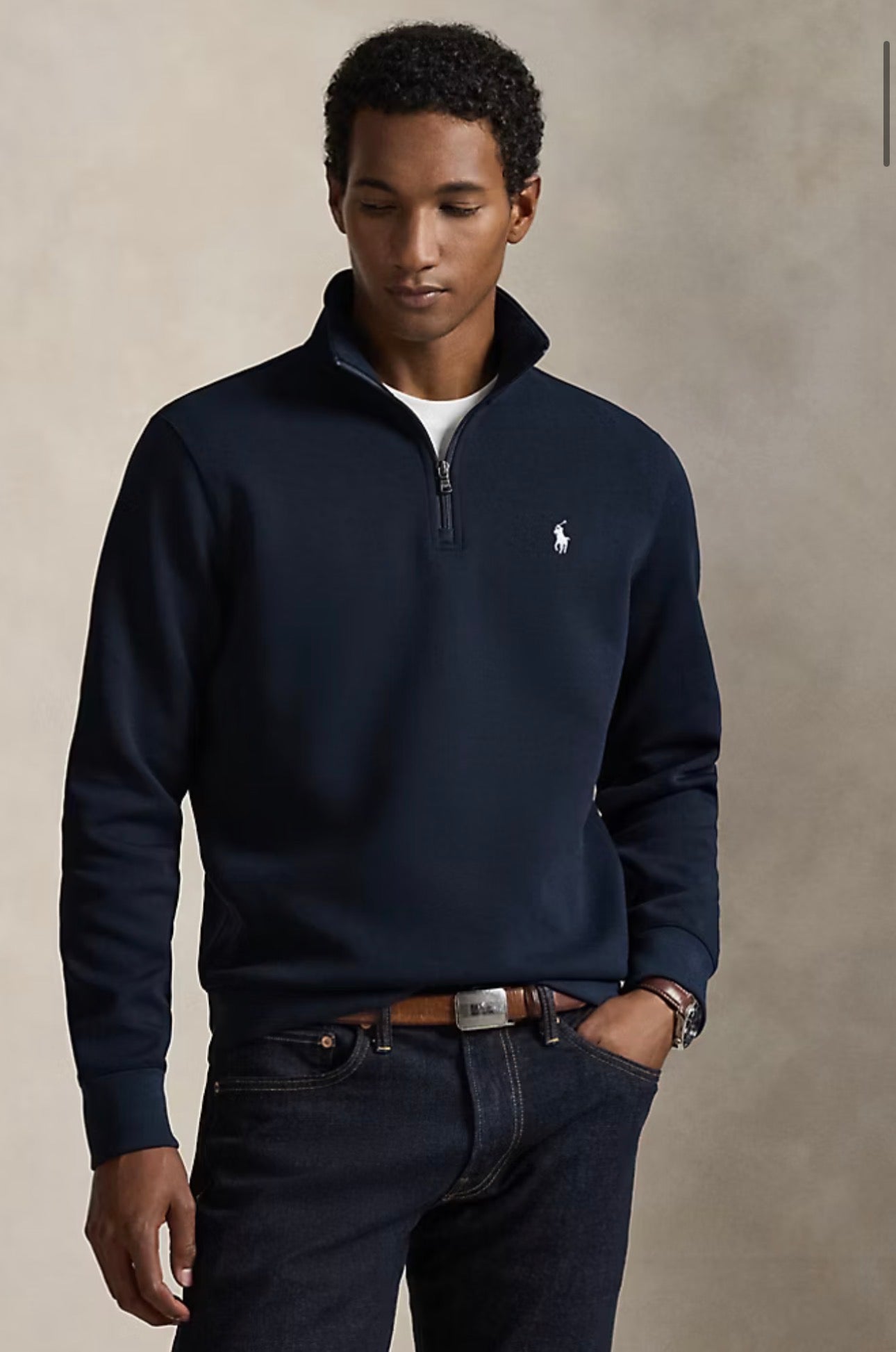 Felpa Ralph Lauren Mezza zip blu
