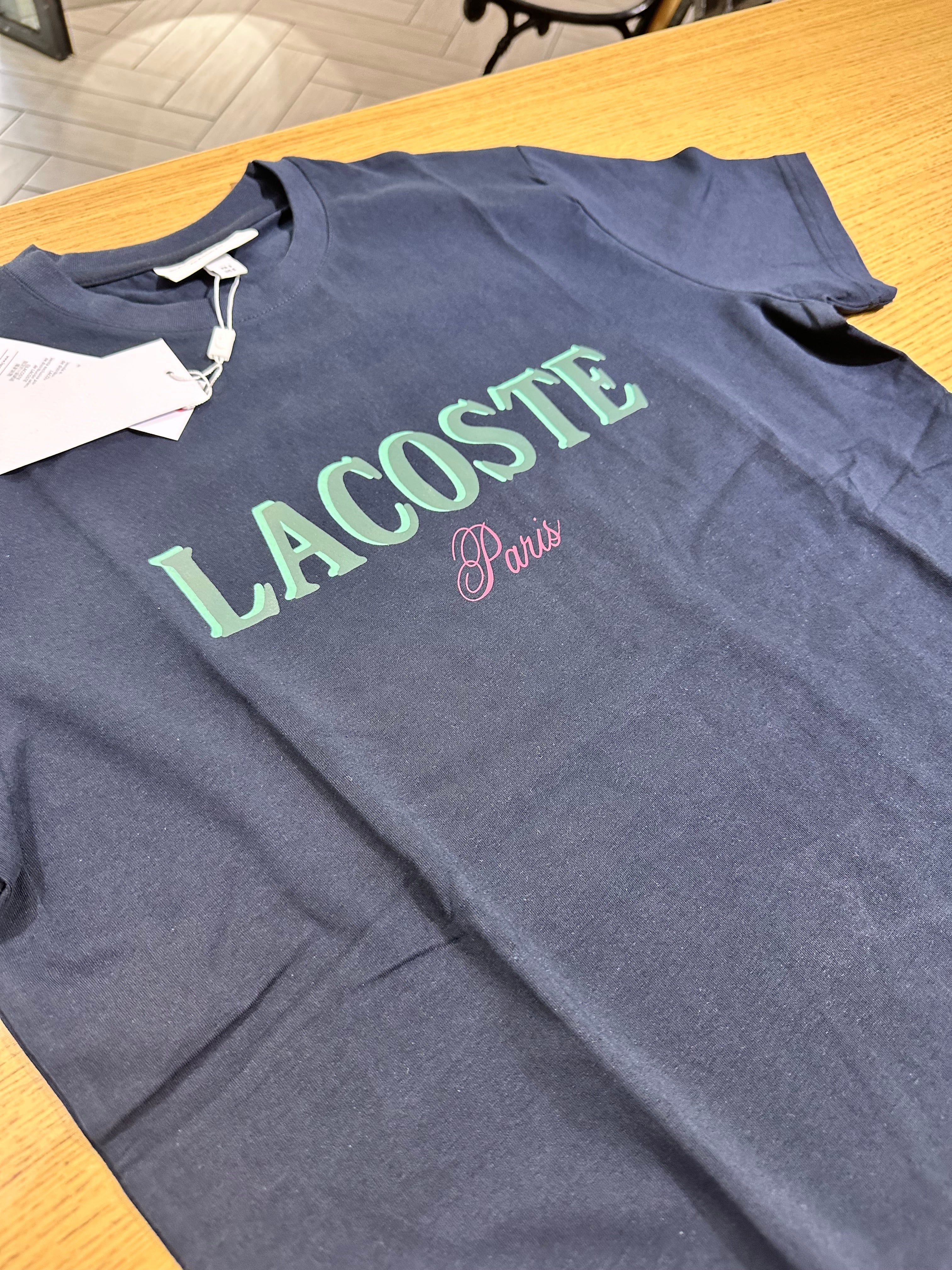 T-shirt Lacoste Blu con logo centrale