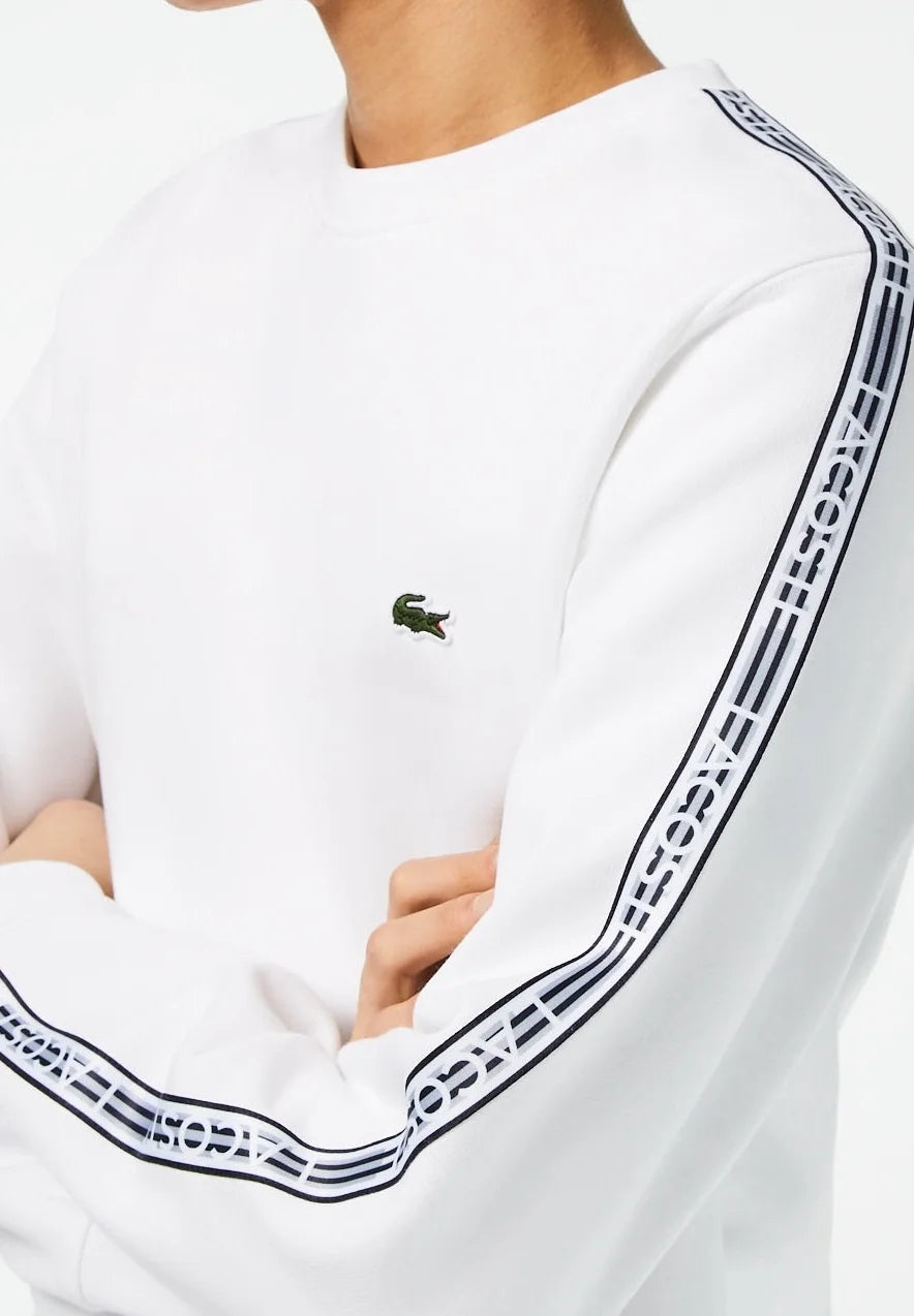 Felpa Lacoste Bianca con fasce