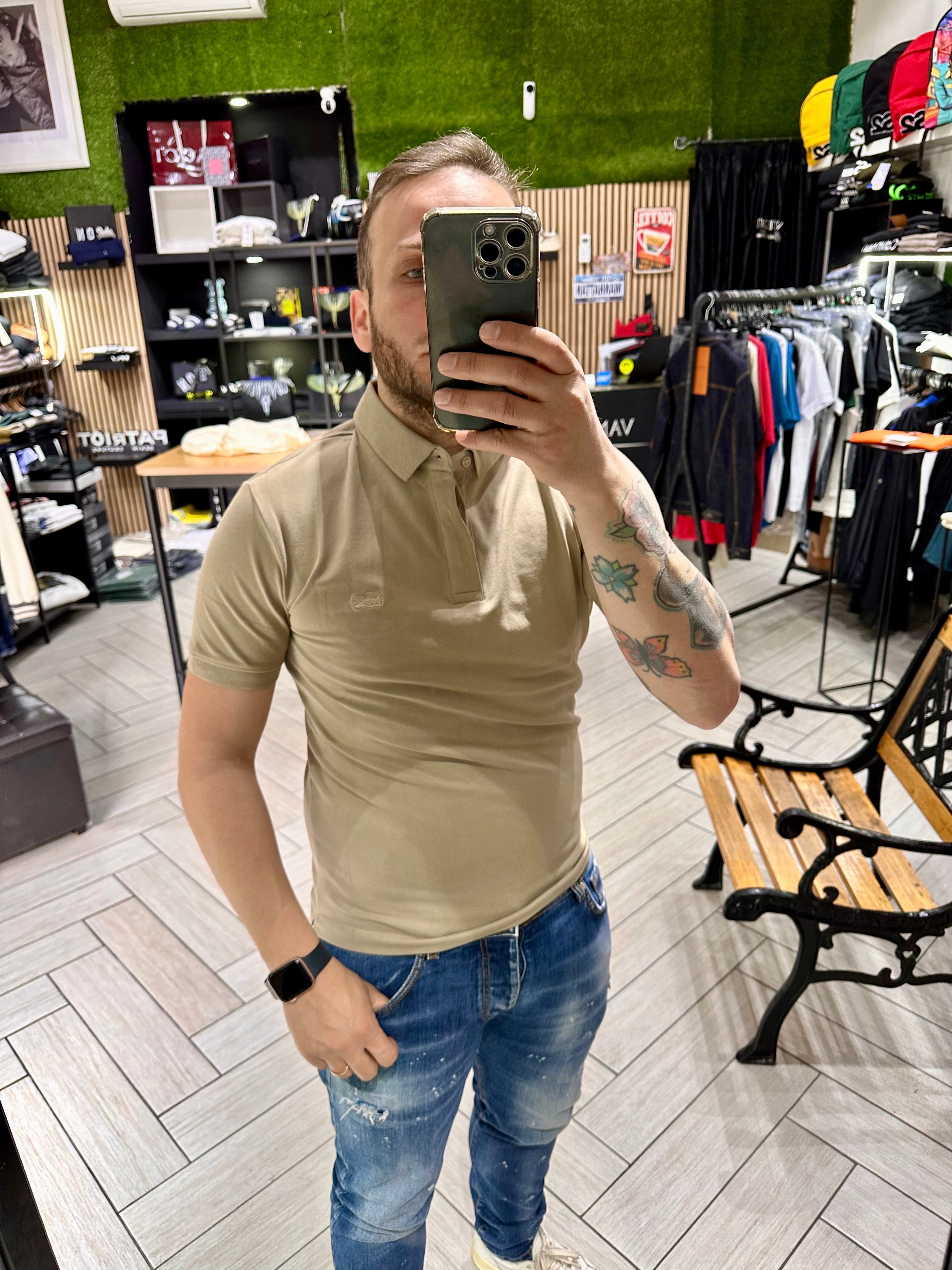 Polo Lacoste Beige scuro