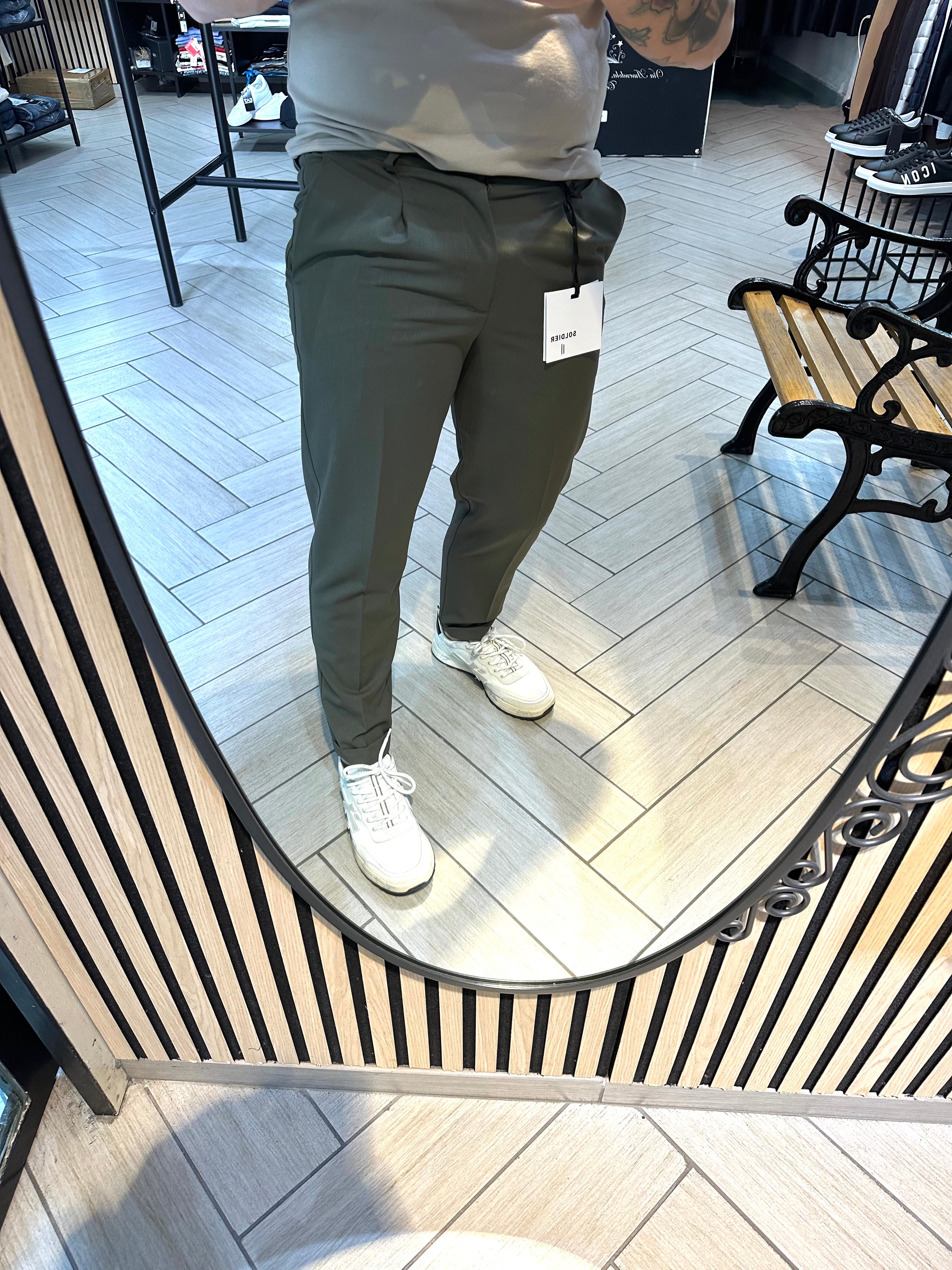 Pantalone Semisartoriale Soldier verde