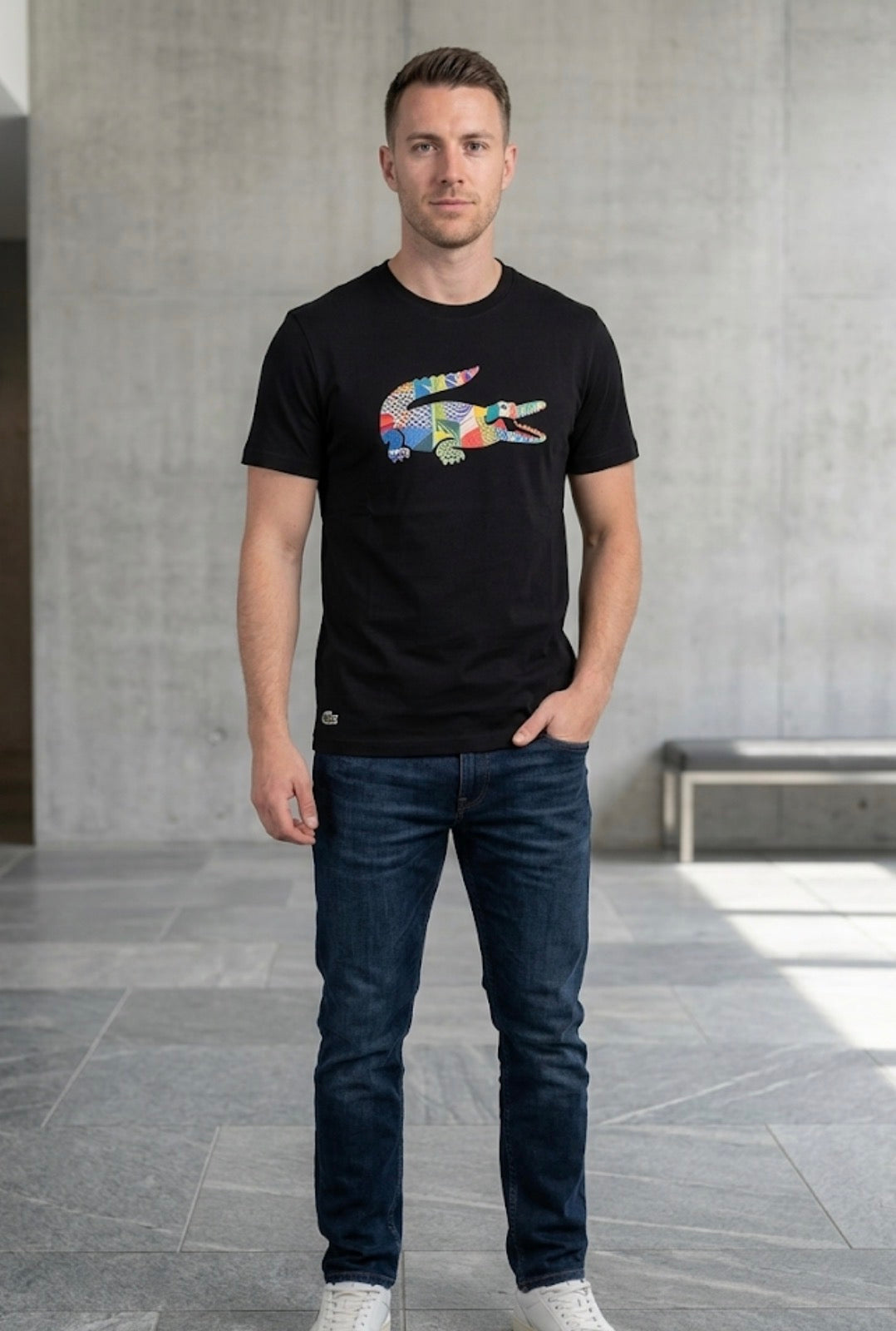 T-shirt Lacoste con logo multicolor